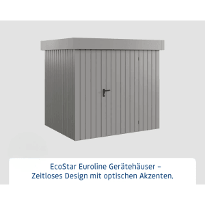 Hörmann EcoStar Gerätehaus Euroline, Flachdach, Graualuminium.