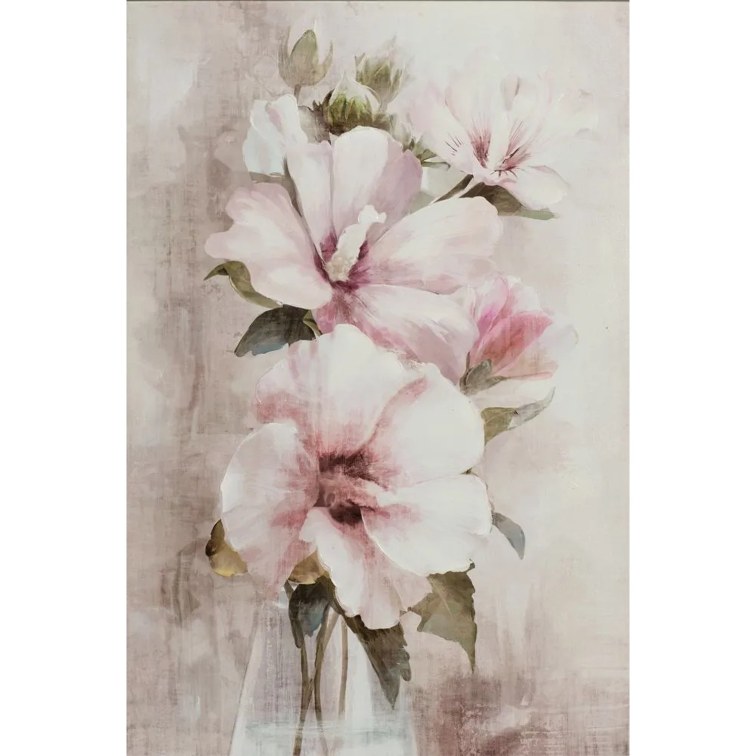 Art Universe Leinwandbild Weiße Hibiskus Blume 60 x 90 cm