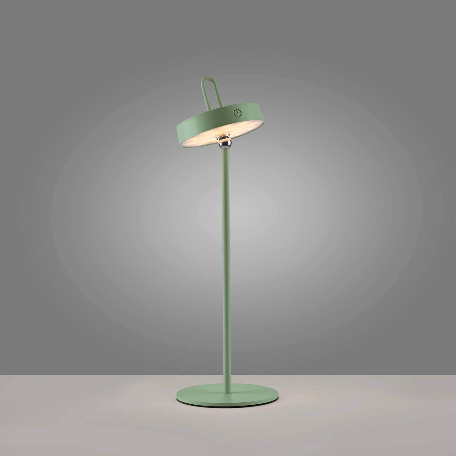 Grüne LED-Akku-Tischleuchte Amag von Just Light, 47,2 cm hoch, für Innen und Außen.