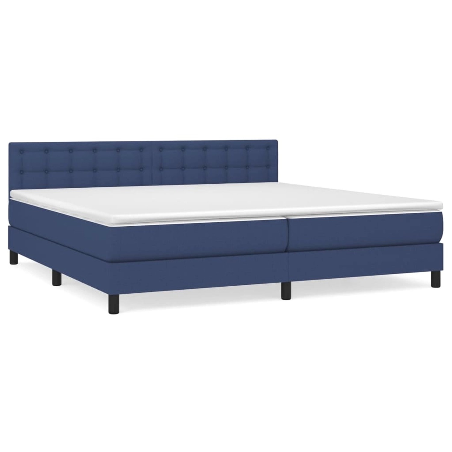 Vidaxl Boxspringbett Mit Matratze Blau 200x200 Cm Stoff günstig online kaufen