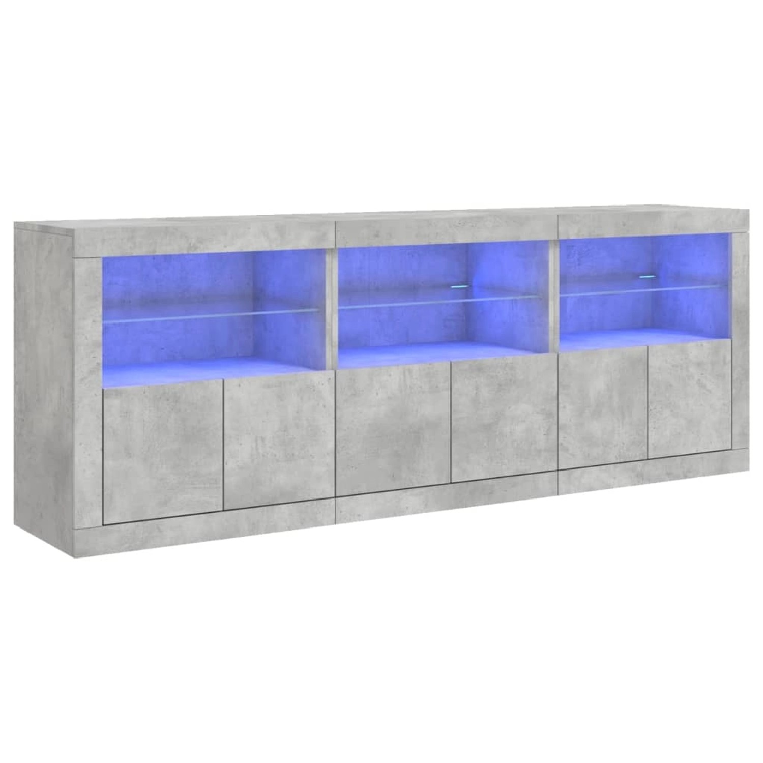 vidaXL Sideboard mit LED-Leuchten Betongrau 181,5x37x67 cm 3209005 günstig online kaufen