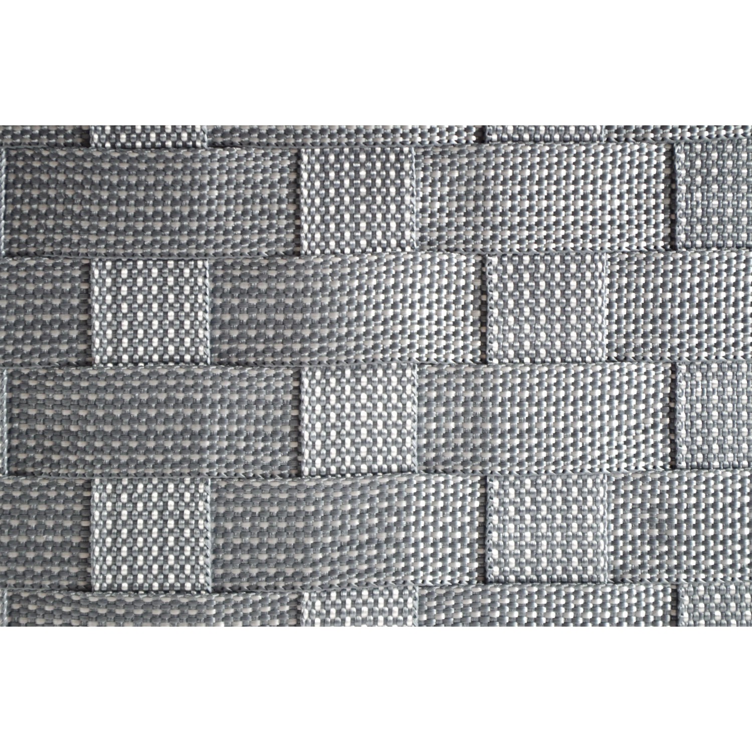 Detailansicht: Grauer, halbrunder Kobolo Wäschekorb aus Nylon mit gepolstertem Deckel.
