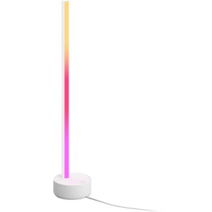 Weiße Philips Hue Gradient Signe Tischleuchte mit Farbverlauf.