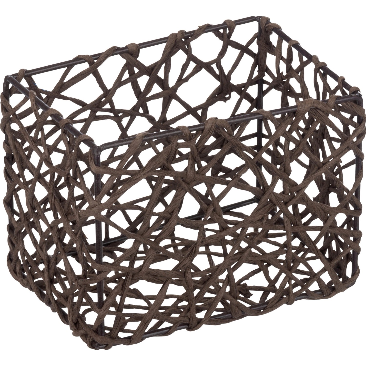 Brauner Wenko Aufbewahrungskorb Curly aus Zellstoff, 15x11x10,5 cm, für Bad, Küche und Haushalt.