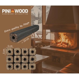 PINI Kay Eichenholzbriketts 23 cm 300 kg Palette Hartholzbriketts Brennholz Eiche Kamin Ofen