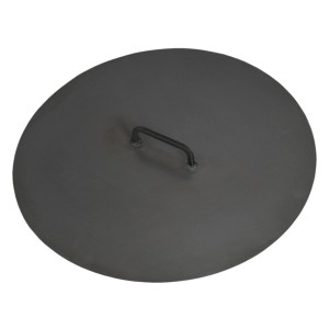 Schwarzer CookKing Deckel aus Stahl für Feuerschalen, Ø 60,5 cm.