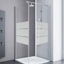 Schulte ExpressPlus Eckdusche mit Drehtür, Seitenwand und Duschwanne, Dekor AlexaStyle2.0, 80x80 cm.