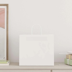 vidaXL Papiertragetaschen 250 Stk mit Henkeln Weiß 32x22x28 cm 4101624