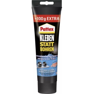 Pattex Montagekleber, wasserresistenter Baukleber in Tube, 142g, zum Kleben statt Bohren.