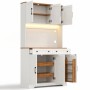 Merax Küchenschrank 180x100x40 cm LED Steckdosen Ausziehbarer Organizer Türablage