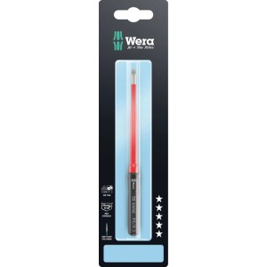 Wera Kraftform Kompakt VDE Wechselklinge PZ/S 1, rot isoliert, Edelstahl. Einzelklinge für Elektriker-Werkzeug-Sets.