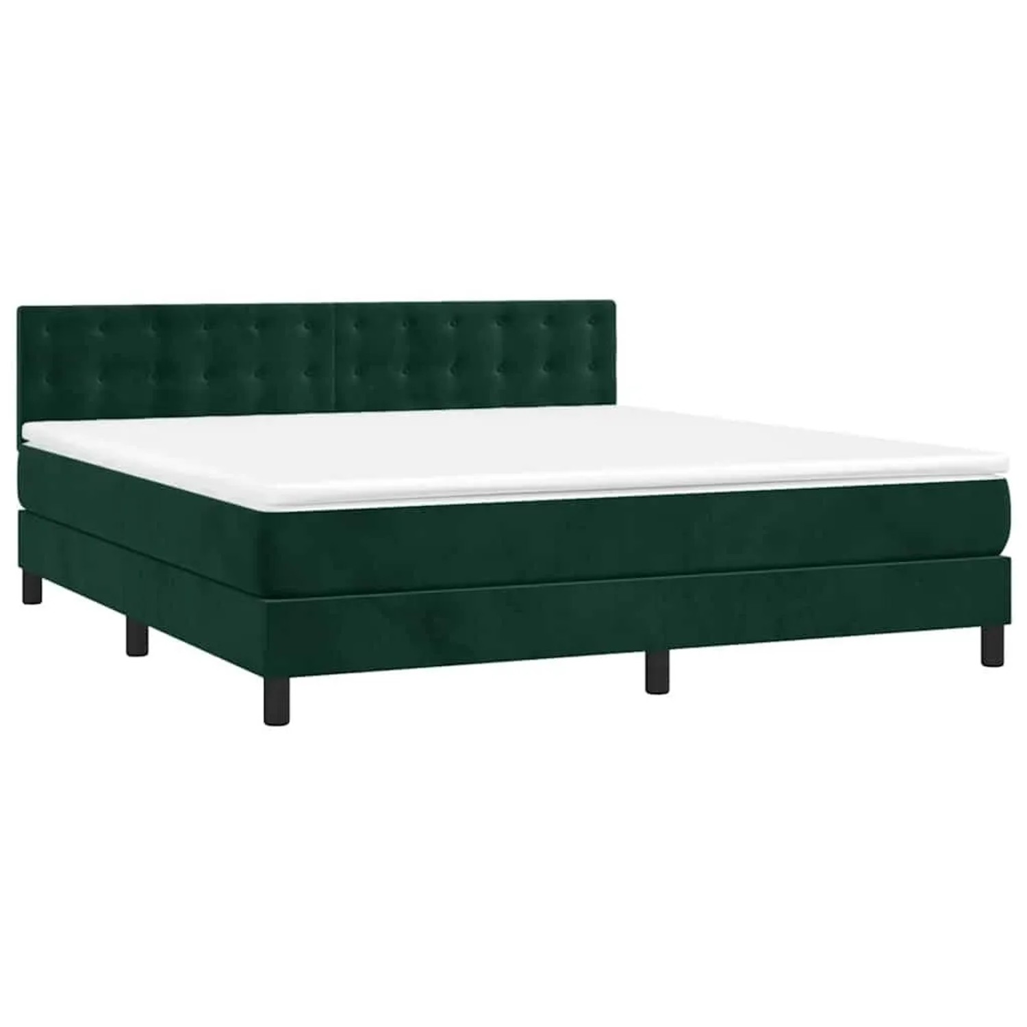 vidaXL Boxspringbett mit Matratze & LED Dunkelgrün 160x200 cm Samt 3134654 günstig online kaufen