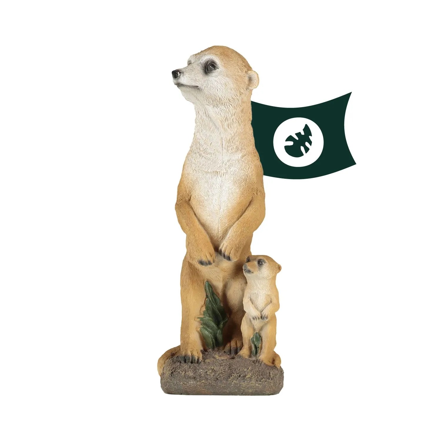VERDOBA Gartendeko Safari Gartenfigur Erdmännchen mit Baby