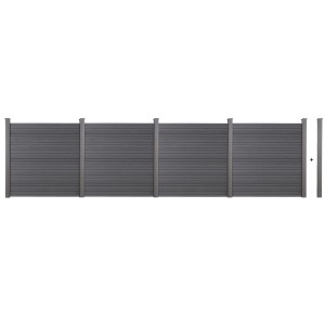 Home Deluxe WPC-Sichtschutzzaun Callado 4 Elemente 185 cm x 714 cm Anthrazit