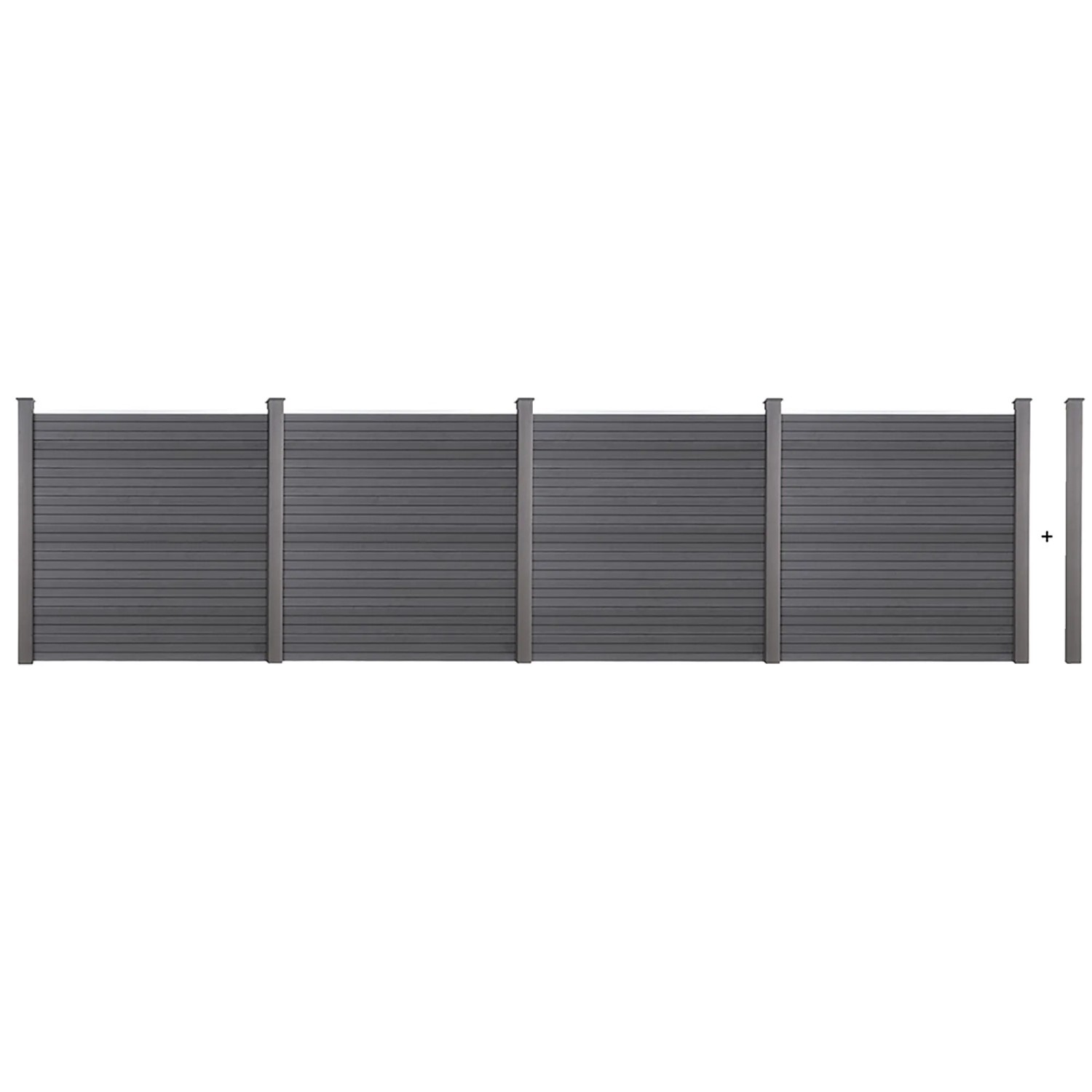 Home Deluxe WPC-Sichtschutzzaun Callado 4 Elemente 185 cm x 714 cm Anthrazit