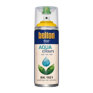 Belton Free AQUAcolours Buntlack RAL 1021 Rapsgelb matt, 400ml Dose.