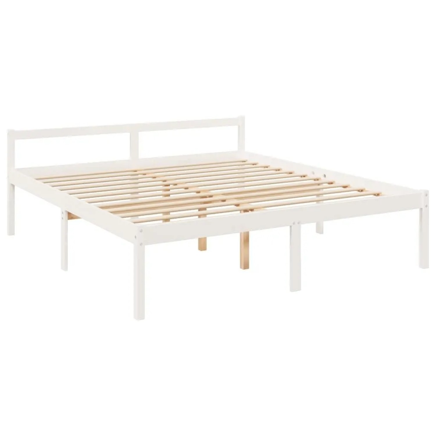 vidaXL Seniorenbett Weiß 200x200 cm Massivholz Kiefer 810635