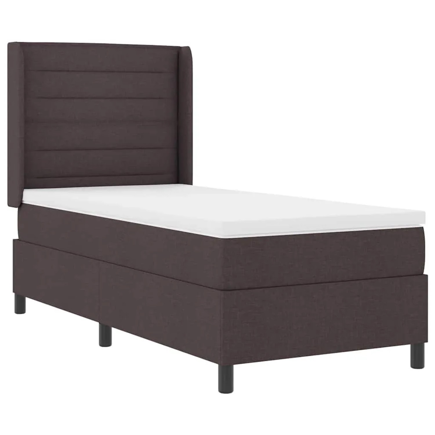vidaXL LED Boxspringbett mit Matratze Dunkelbraun 80 x 200 cm Stoff 3343409