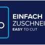 Symbol: Schere im Rahmen, Text: Einfach zuschneidbar für tesa Insect Stop Fensterrahmen.