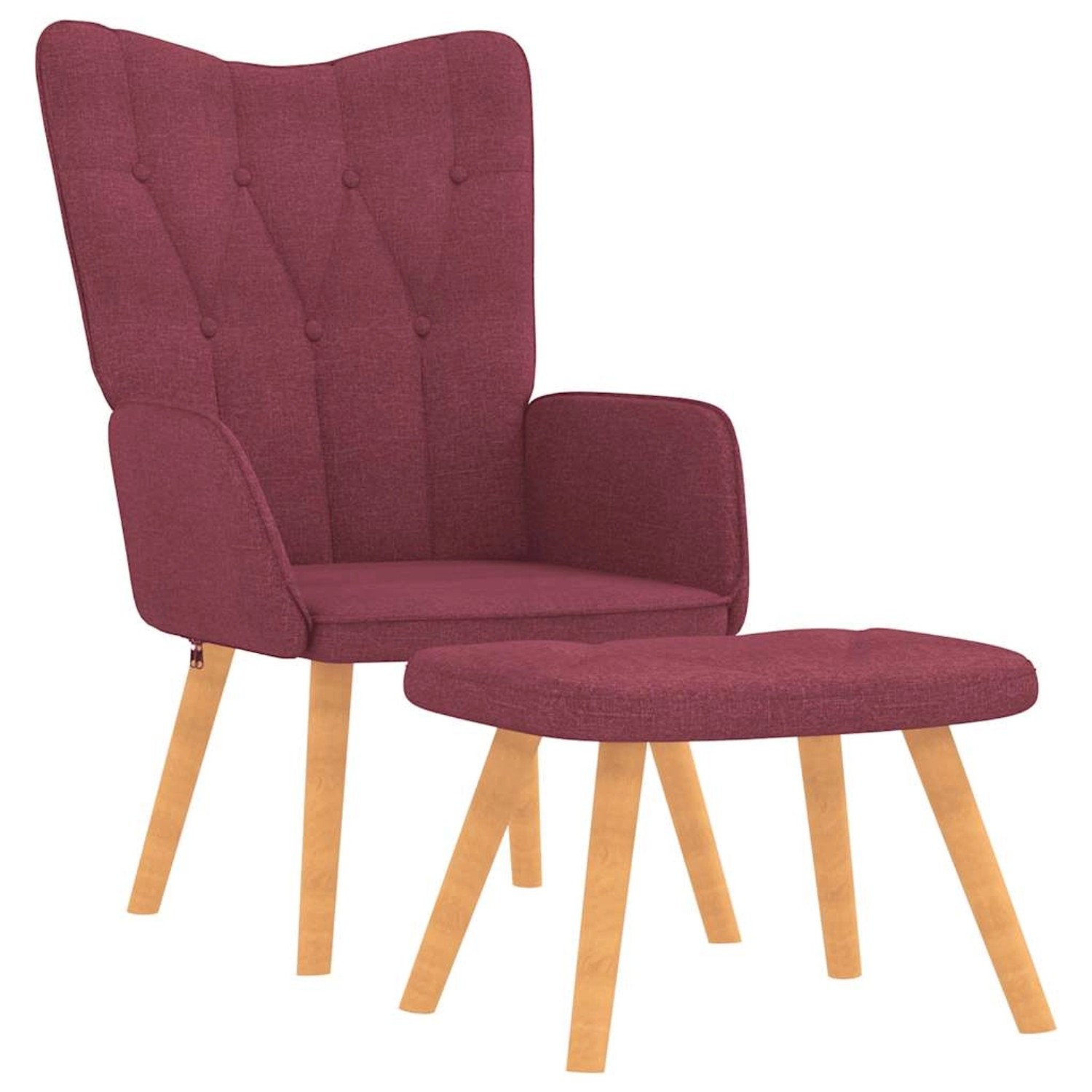 vidaXL Relaxsessel mit Hocker Weinrot Stoff 327542 günstig online kaufen