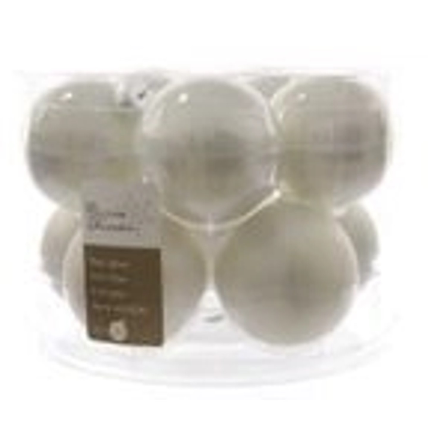 Kaemingk Weihnachtsbaumkugeln Glas  6 cm 10 Stueck Winterweiss Emaille Matt