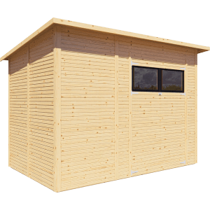 Bertilo Gerätehaus Pent Modern aus Holz, 306x202 cm, mit Fenster. Weekendhaus für den Garten.