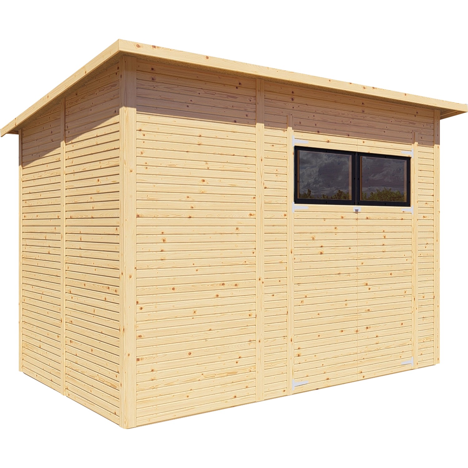 Bertilo Gerätehaus Pent Modern 4 Natur 306 cm x 202 cm FSC®