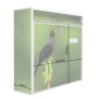 Weißer Banjado Briefkasten mit Vogelmotiv, inkl. Montagematerial und Schlüsseln. Ideal für A4 Sendungen.