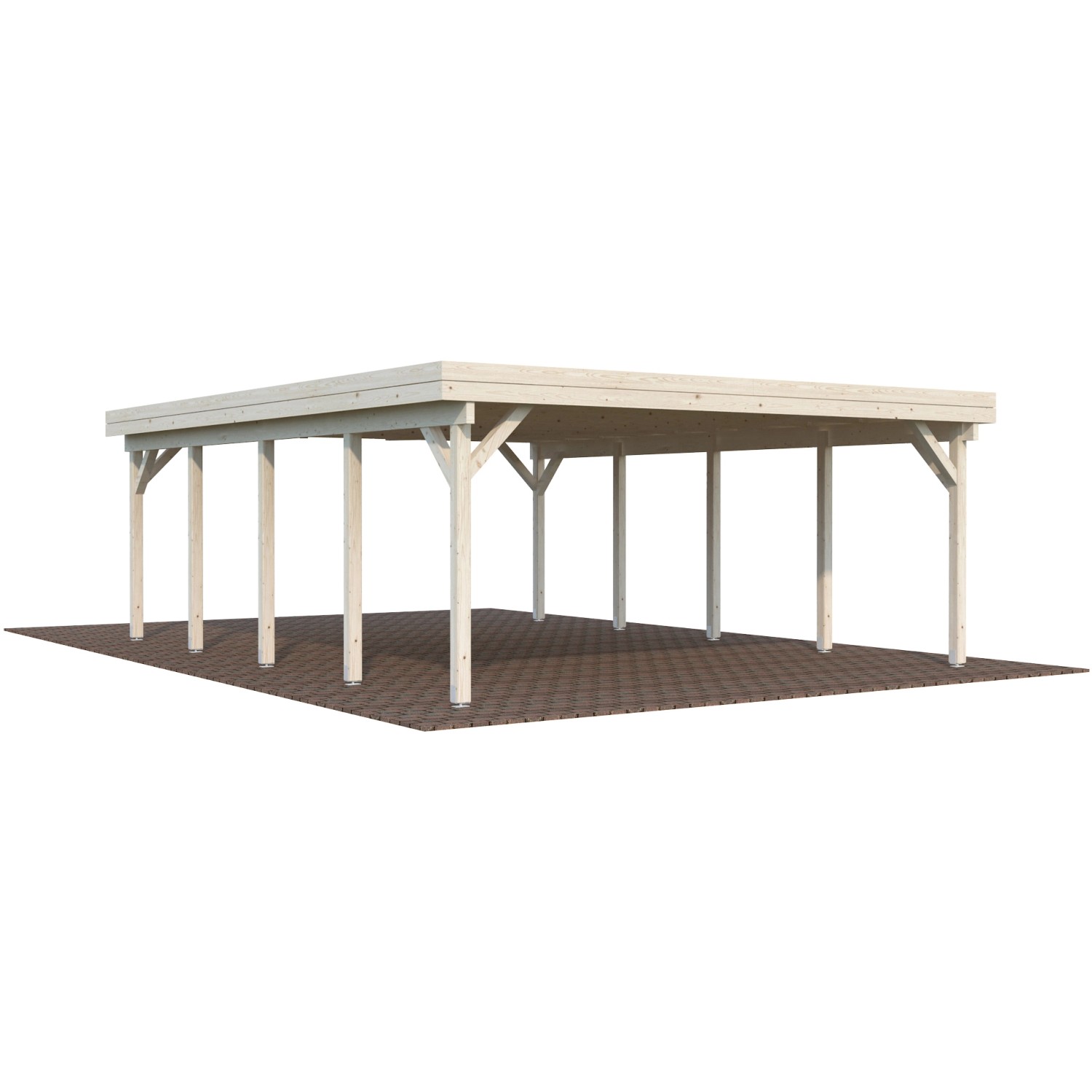 Palmako Flachdach-Doppelcarport Karl Natur 600 cm x 762 cm