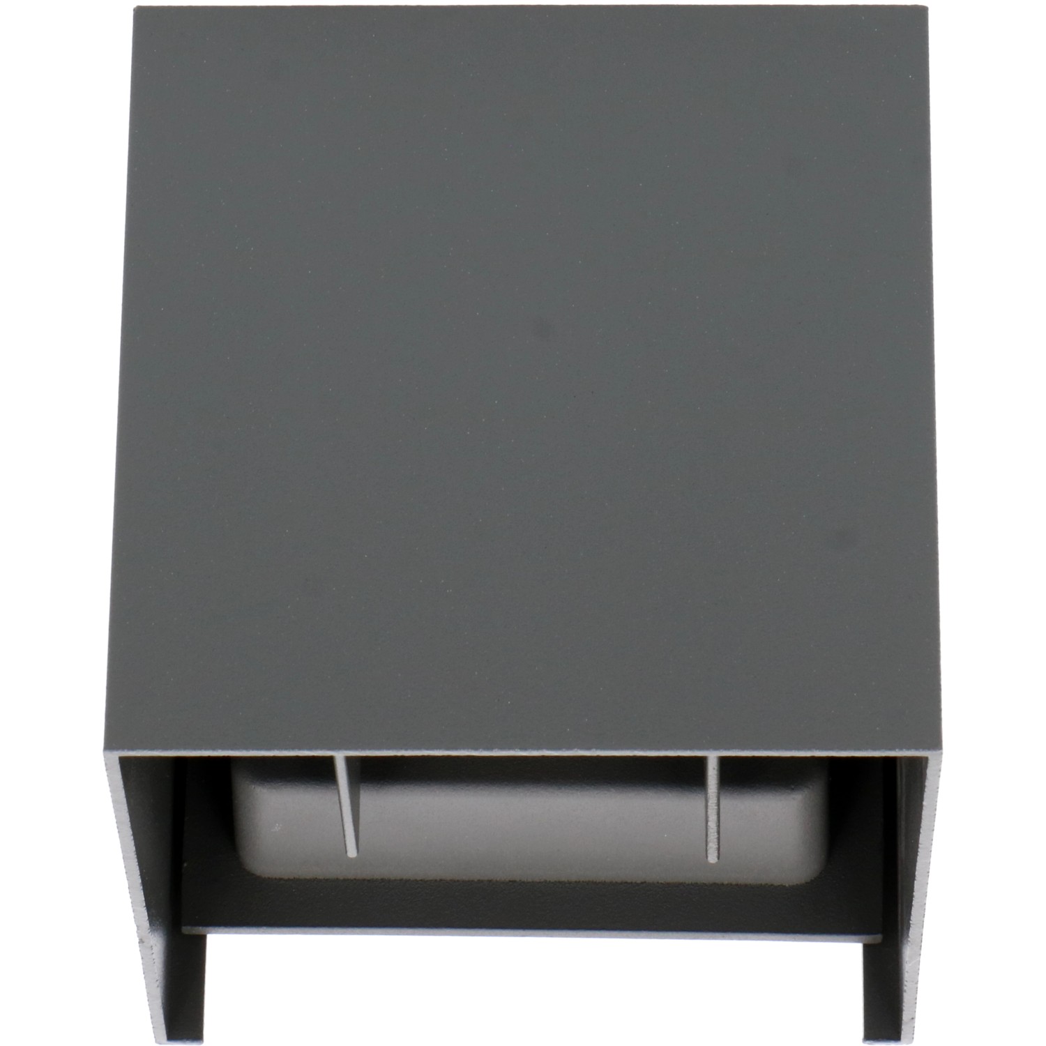 Moderne, eckige LED Außenwandleuchte in Anthrazit, 10,6x10,5x10,5 cm.