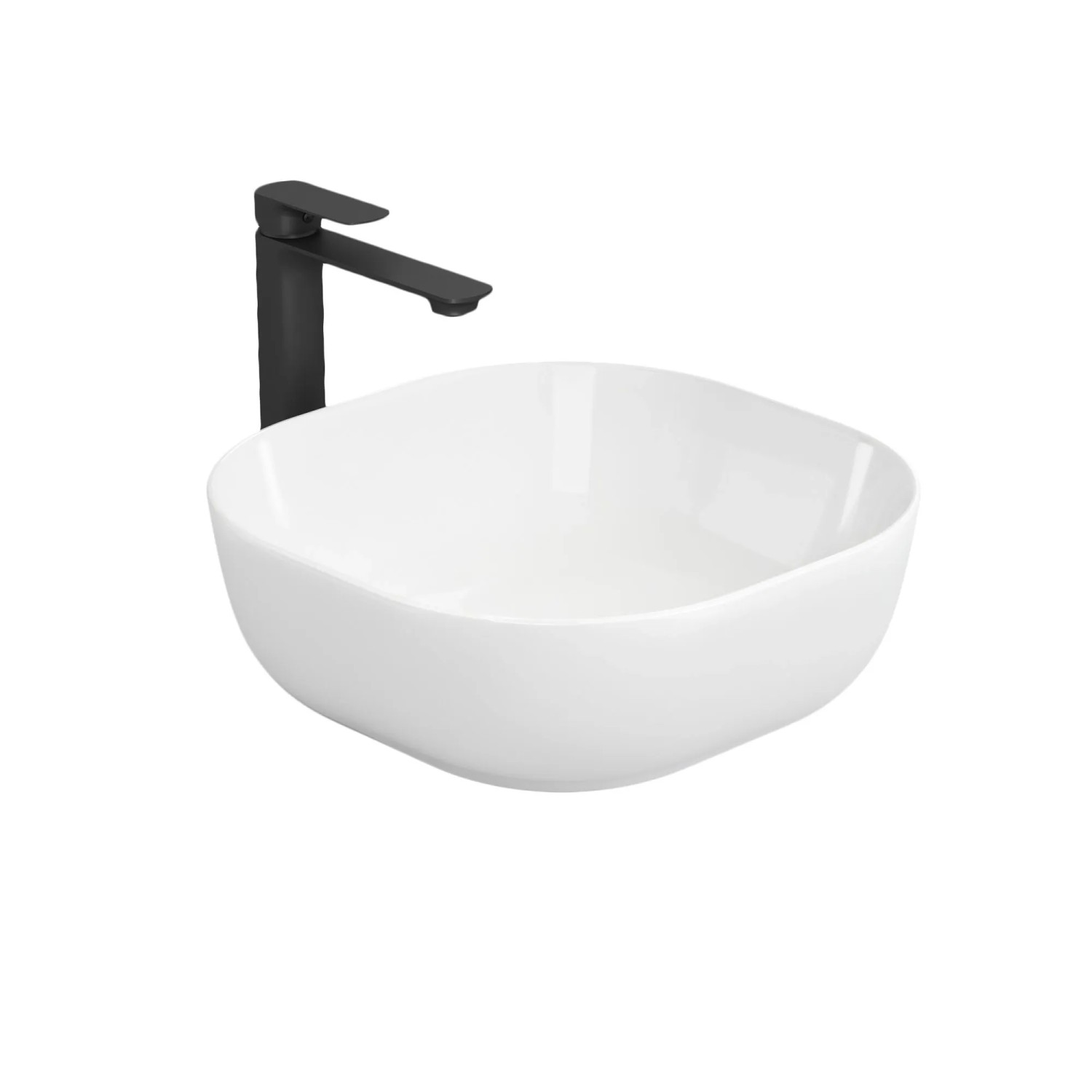 Emke Aufsatzwaschbecken 41,5x41,5x14,5cm Keramik Mattweiß Modernes Waschbecken