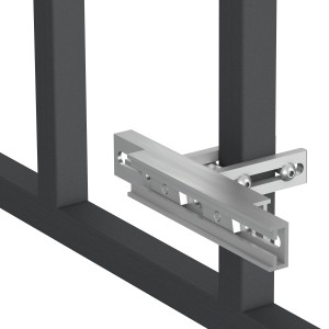 Solar Halterung zur Befestigung an einer Geländerstrebe für Balkonkraftwerke.