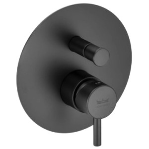 Kronenbach Unterputz-Wannenarmatur Lima 2.0 Black, schwarz matte Wannen-Brausearmatur.