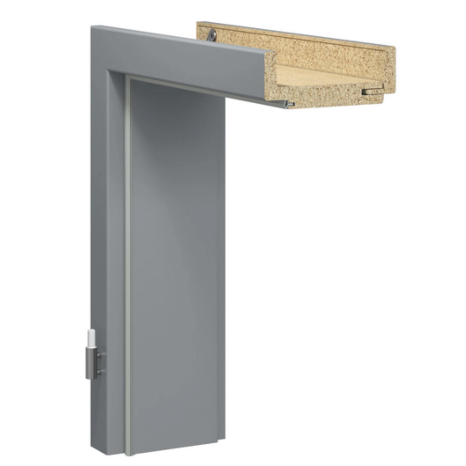 GetaDoor Zarge Brilant Soft Klassikgrau 198,5 cm x 86 cm x 8 cm DIN L