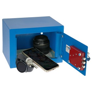 HMF 49216-05 Tresor Schlüssel Möbeltresor 23 x 17 x 17 cm Blau