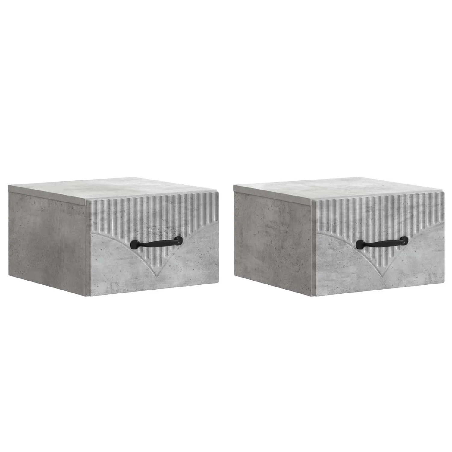 vidaXL Wandmontierter Nachttisch 2 Stk Betongrau 34,5 x 33 x 20 cm 898942