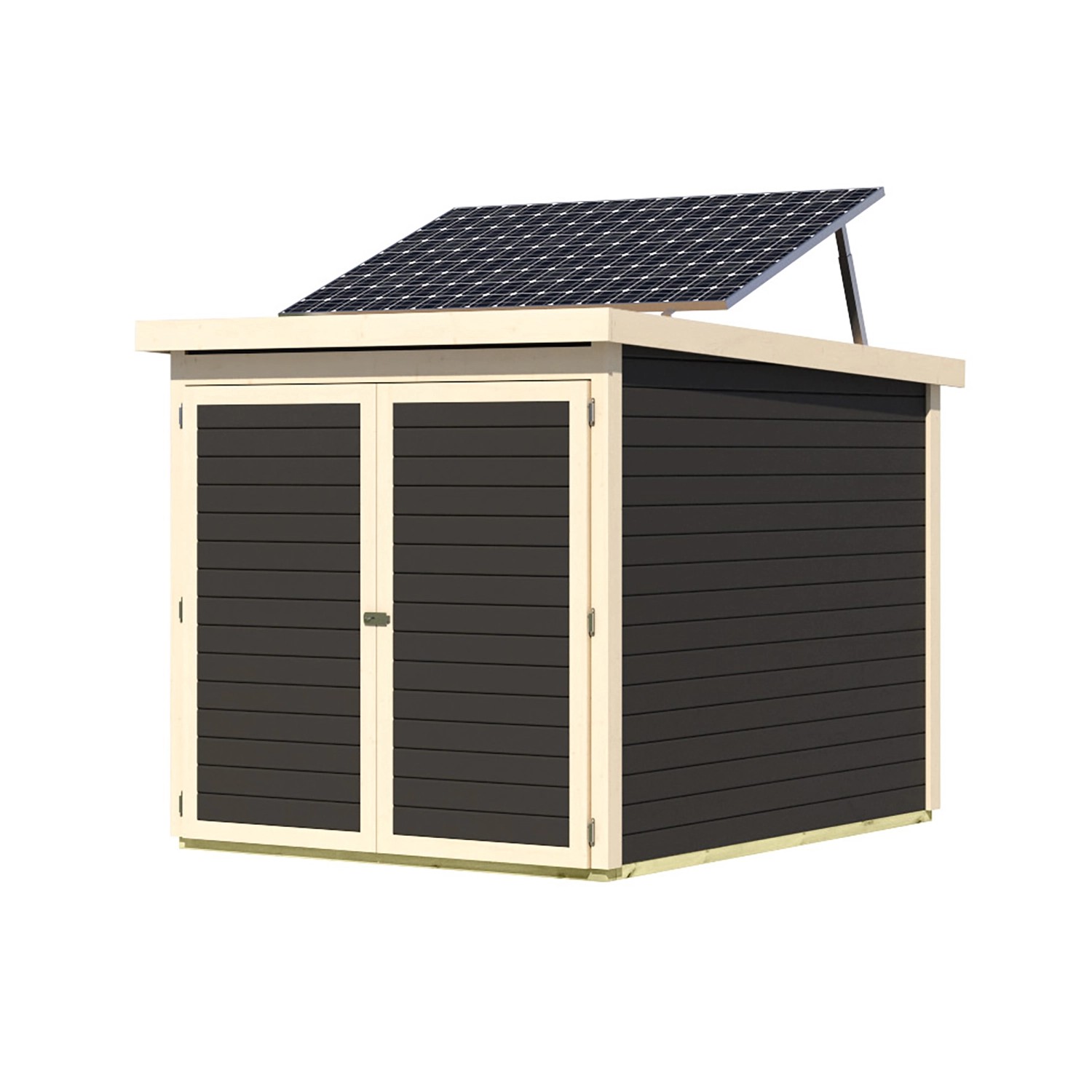 Karibu Fahrradgarage 3 m. Solarkit Terragrau 167 x 159 x 212 cm günstig online kaufen