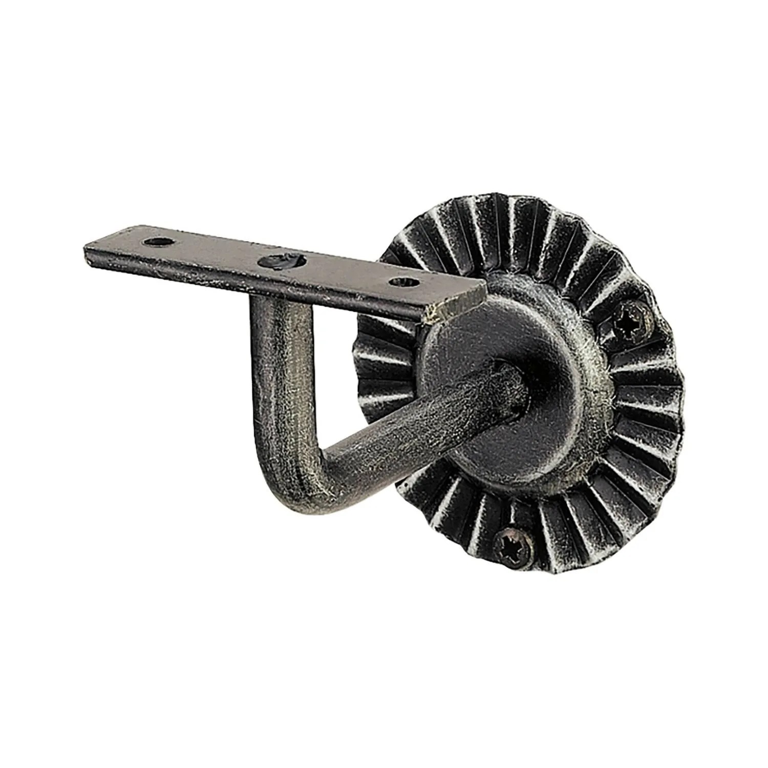 SCHÖSSWENDER Handlaufträger mit Winkel Wandabstand 90 mm Schwarz Lackiert Patiniert