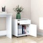 Weißer vidaXL Rollschrank aus Holzwerkstoff mit Schublade und Tür, Büroschrank für Akten.