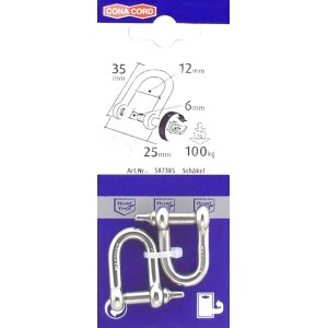 Conacord Schäkel, gerade, aus V4A-Stahl, rostfrei, Durchmesser 6 mm, Länge 35 mm.