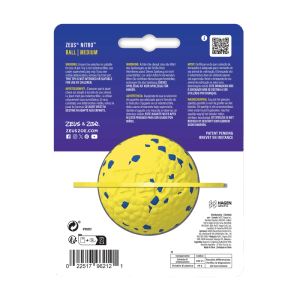 Zeus Nitro Ball Hundespielzeug, gelb-blauer Ball mit Gewicht, Größe M.