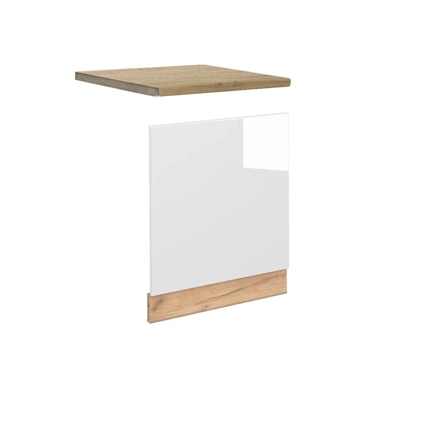 Vicco Frontblende Fame-Line Weiß Hochglanz Goldkraft Eiche 60 cm AP Eiche