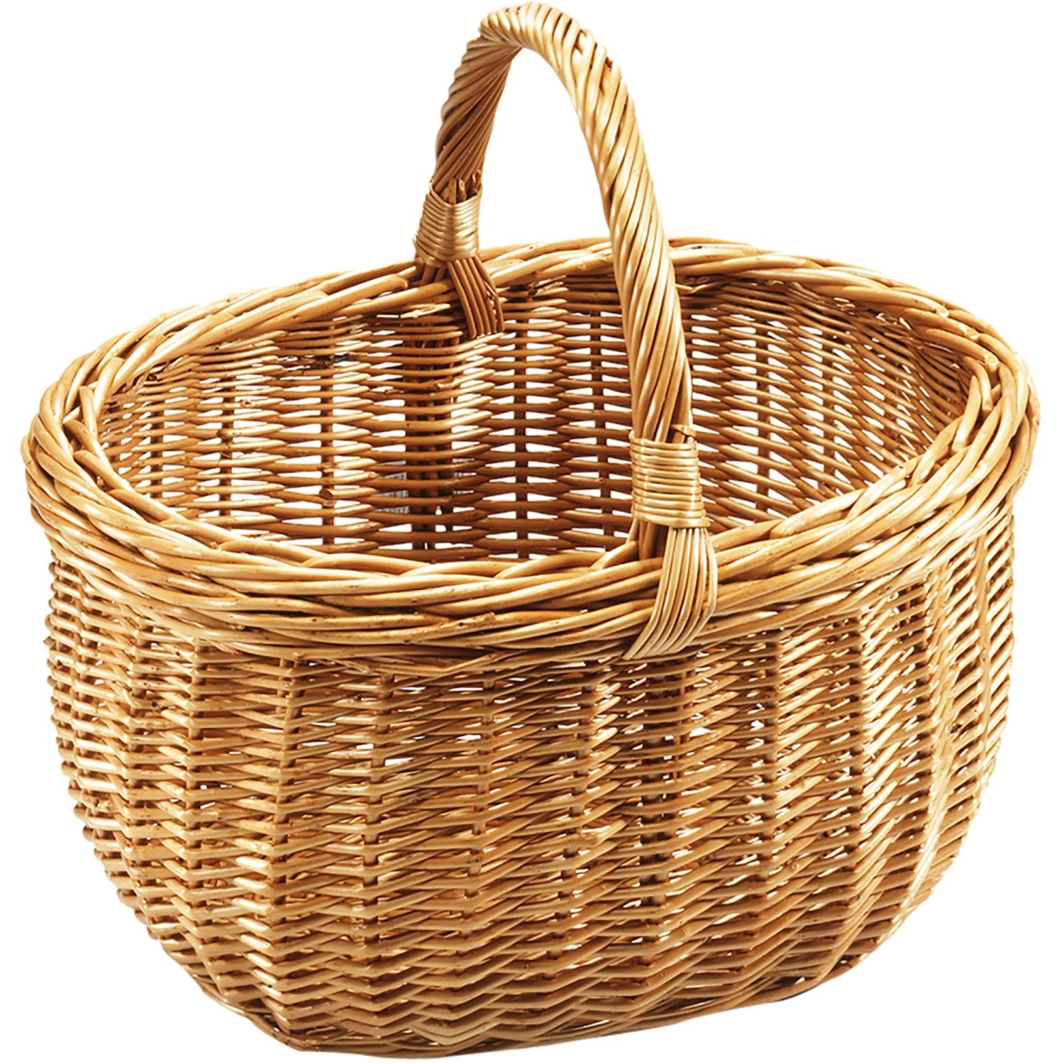 Kobolo Einkaufskorb Weidenkorb Hangeflochten aus Weide 43x33x35 cm