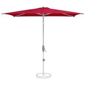 Suncomfort Marktschirm, 200 cm, rot/weinrot, mit Kurbel. Sonnenschirm für Garten & Balkon.