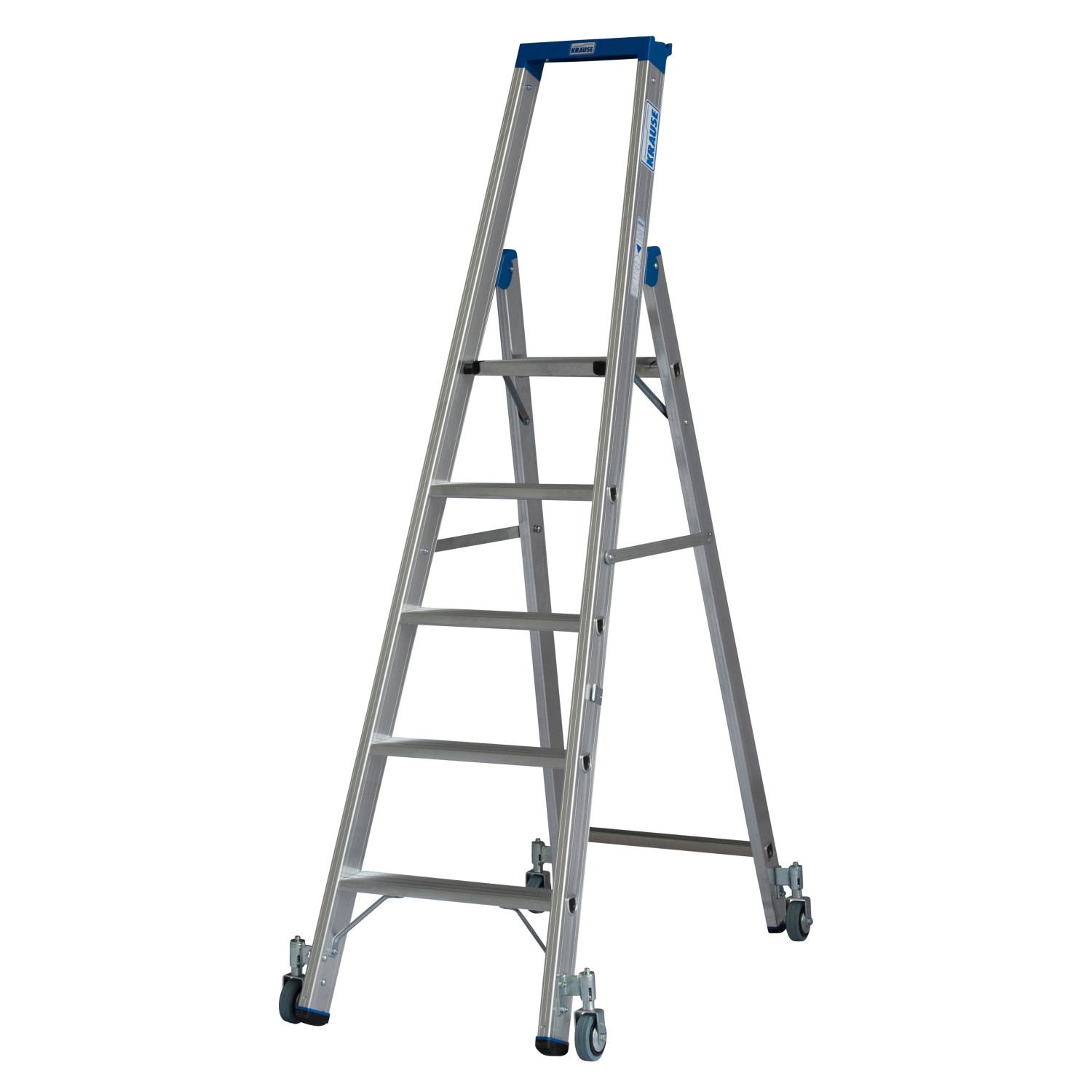 Krause Stehleiter Stabilo 5 Stufen Fahrbar 180 cm x 68 cm x 104 cm günstig online kaufen