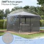 Sekey Moskitonetz Insektenschutz Fliegengitter für Pavillon 3x3m mit Reißverschluss und Klettbänder Schwarz_5
