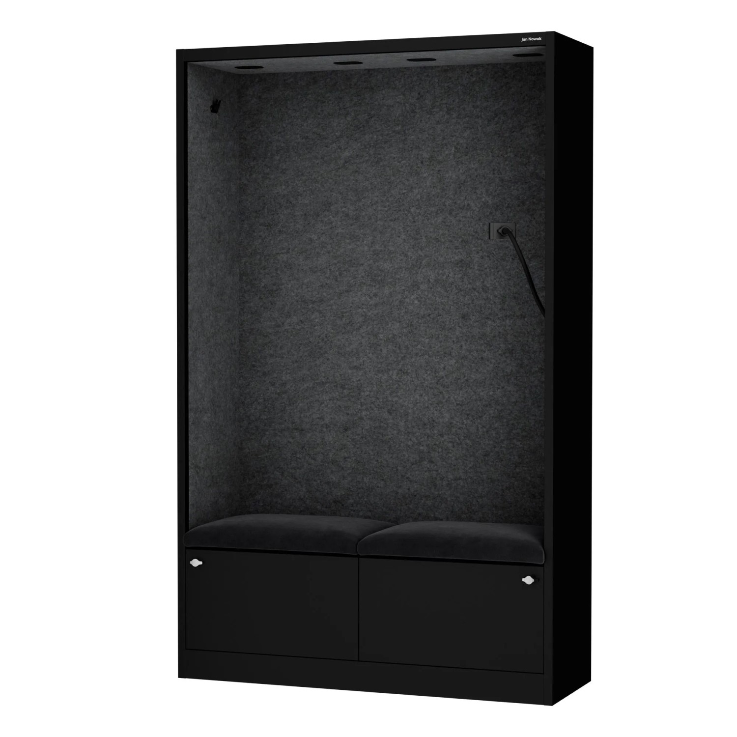 JAN NOWAK Büroschrank mit Gesprächsplatz SALLY Akustische Ruhezone MentalBox Dark Graphite Schwarz