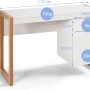 Costway Schreibtisch mit Schublade und Schrank Kinderschreibtisch Weiß_2
