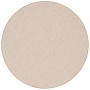 Runder, beige-cremefarbener Snapstyle In & Outdoor Teppich Oslo mit Karomuster, 100 cm Durchmesser.