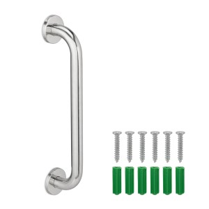 Relaxdays Haltegriff Edelstahl Silber Belastbar 200 kg 6 cm x 40 cm x 8 cm 320 g